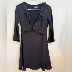 Lulu's Elegant Black Long Sleeve Dress